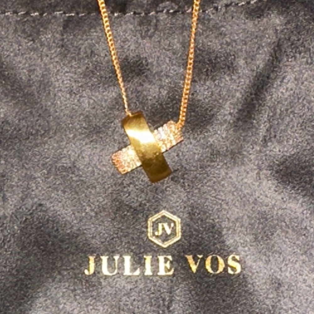 Julie Vos Catalina X Pave Delicate Necklace